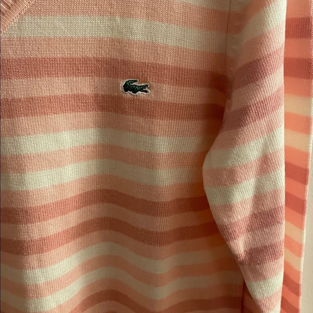 Pink and White Striped Lacoste sweater - Picture 6 of 6